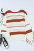 V-Neck Knitted Lantern Sleeve Pullover Sweater
